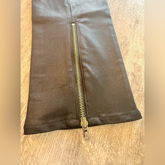 L’Agence Ginny High-Waisted Coated Jeans with Back Gold Zipper Detail NEW - Picture 13 of 16